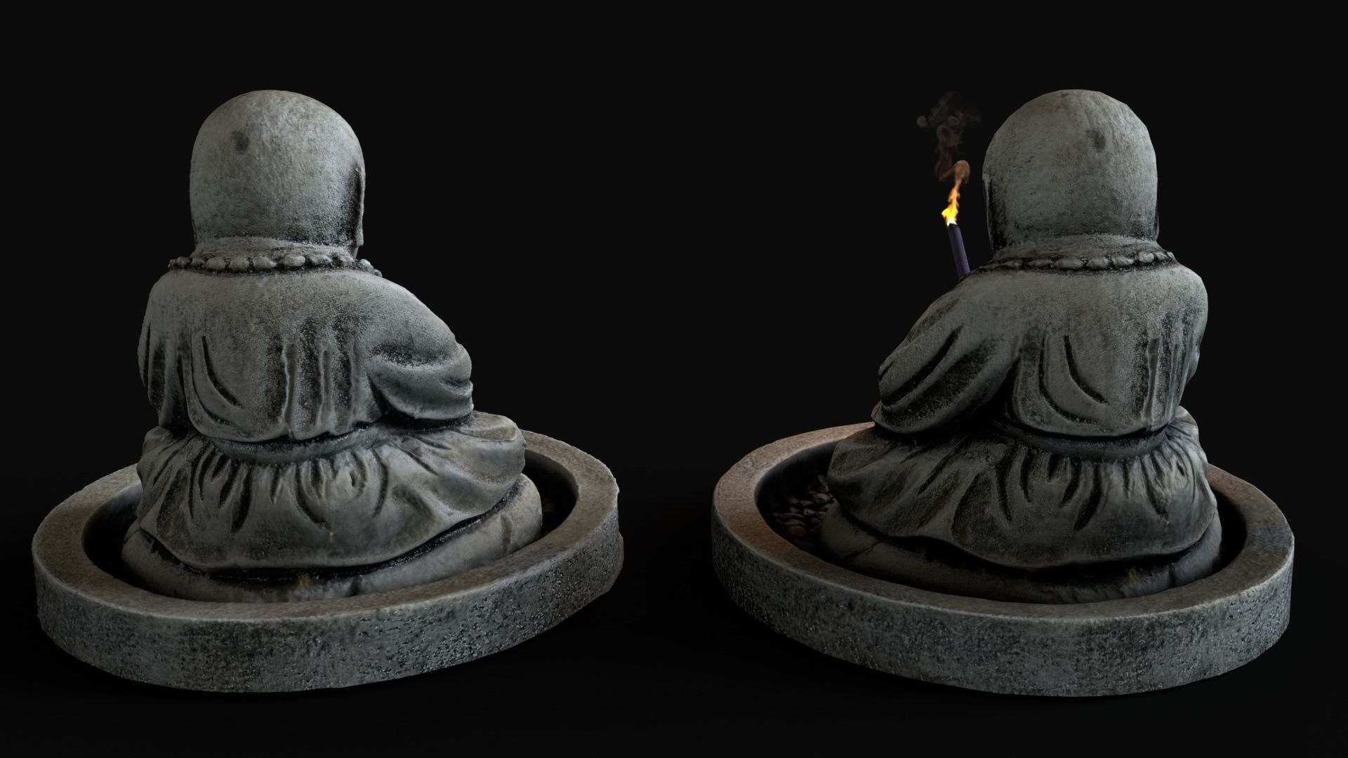 Buddha incense Low-poly 3D model_11