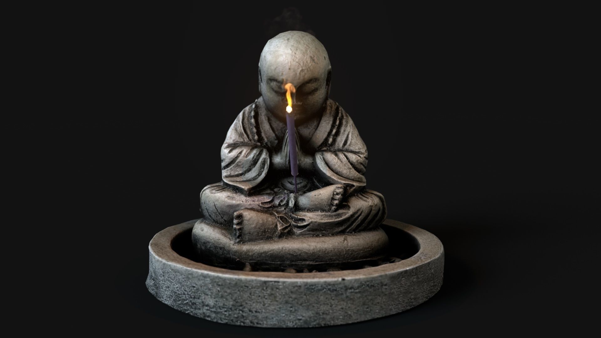 Buddha incense Low-poly 3D model_2