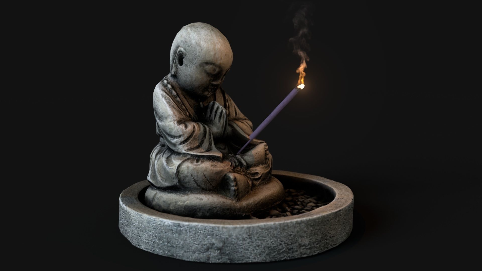 Buddha incense Low-poly 3D model_6