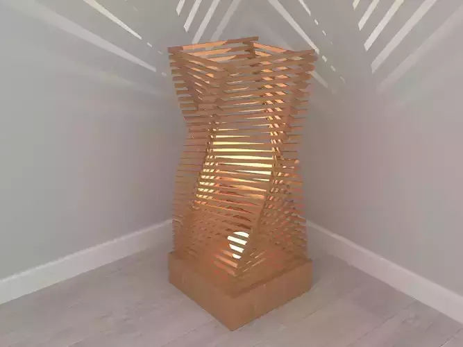 Floor lamp Wood 3D model