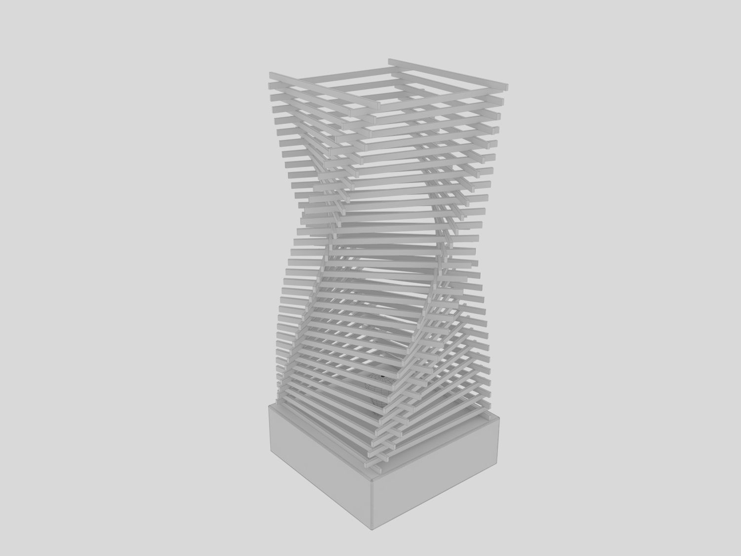 Floor lamp Wood 3D model_3