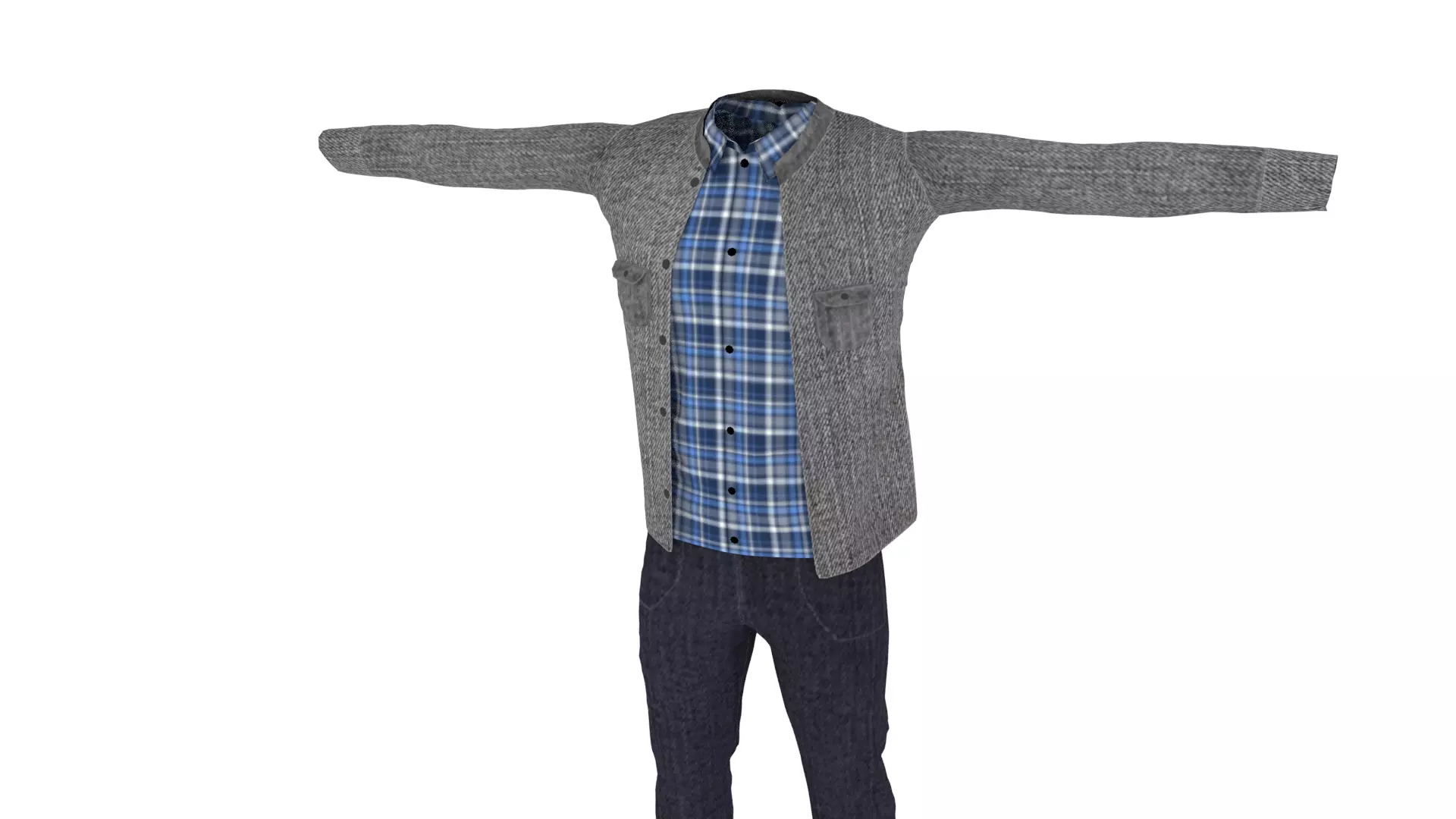 Man Clothing Low-poly 3D model_0