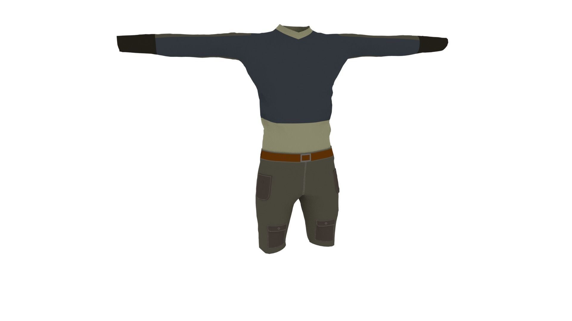 Man Clothing Low-poly 3D model_1