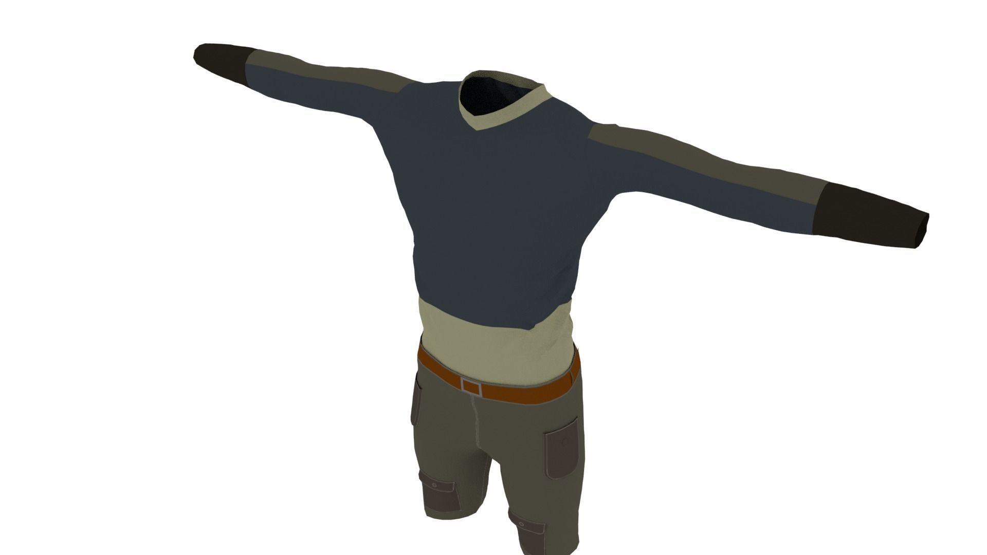 Man Clothing Low-poly 3D model_3