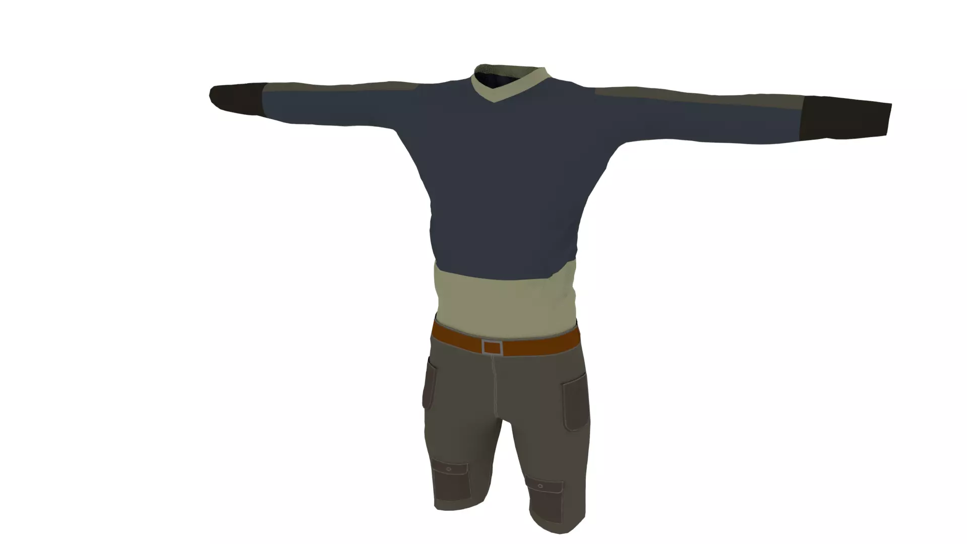 Man Clothing Low-poly 3D model_0