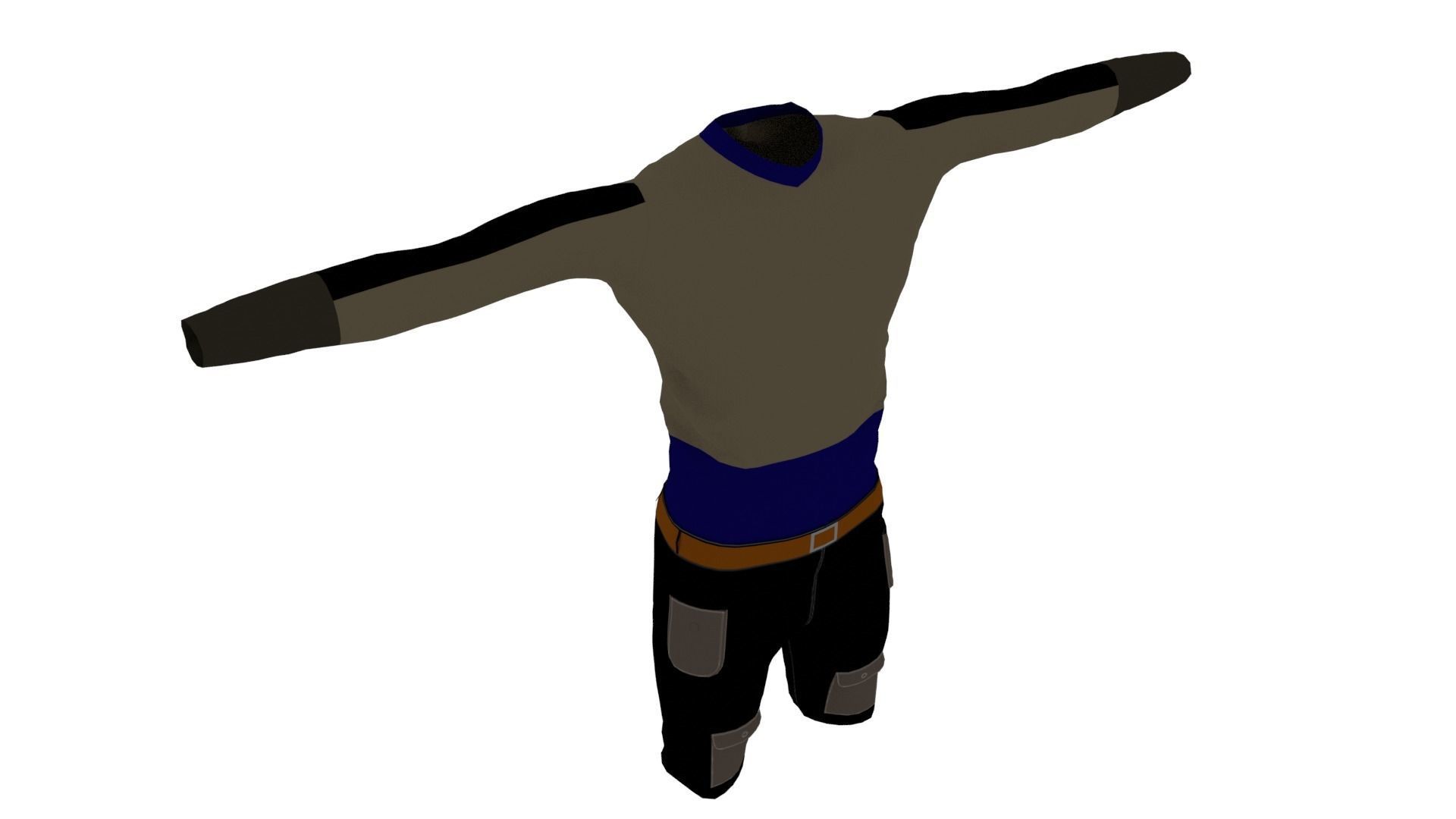 Man Clothing Low-poly 3D model_4