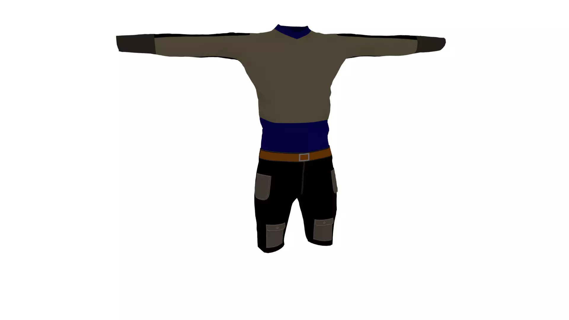 Man Clothing Low-poly 3D model_0