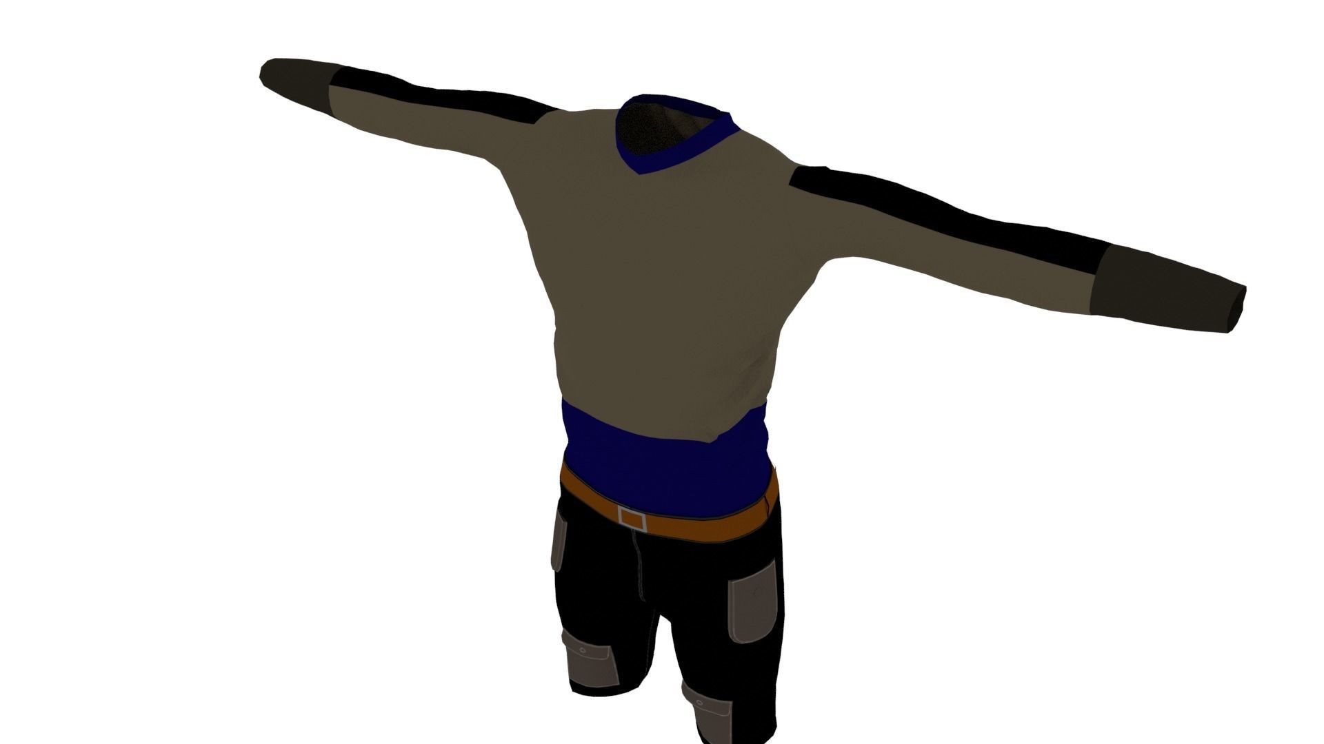 Man Clothing Low-poly 3D model_3