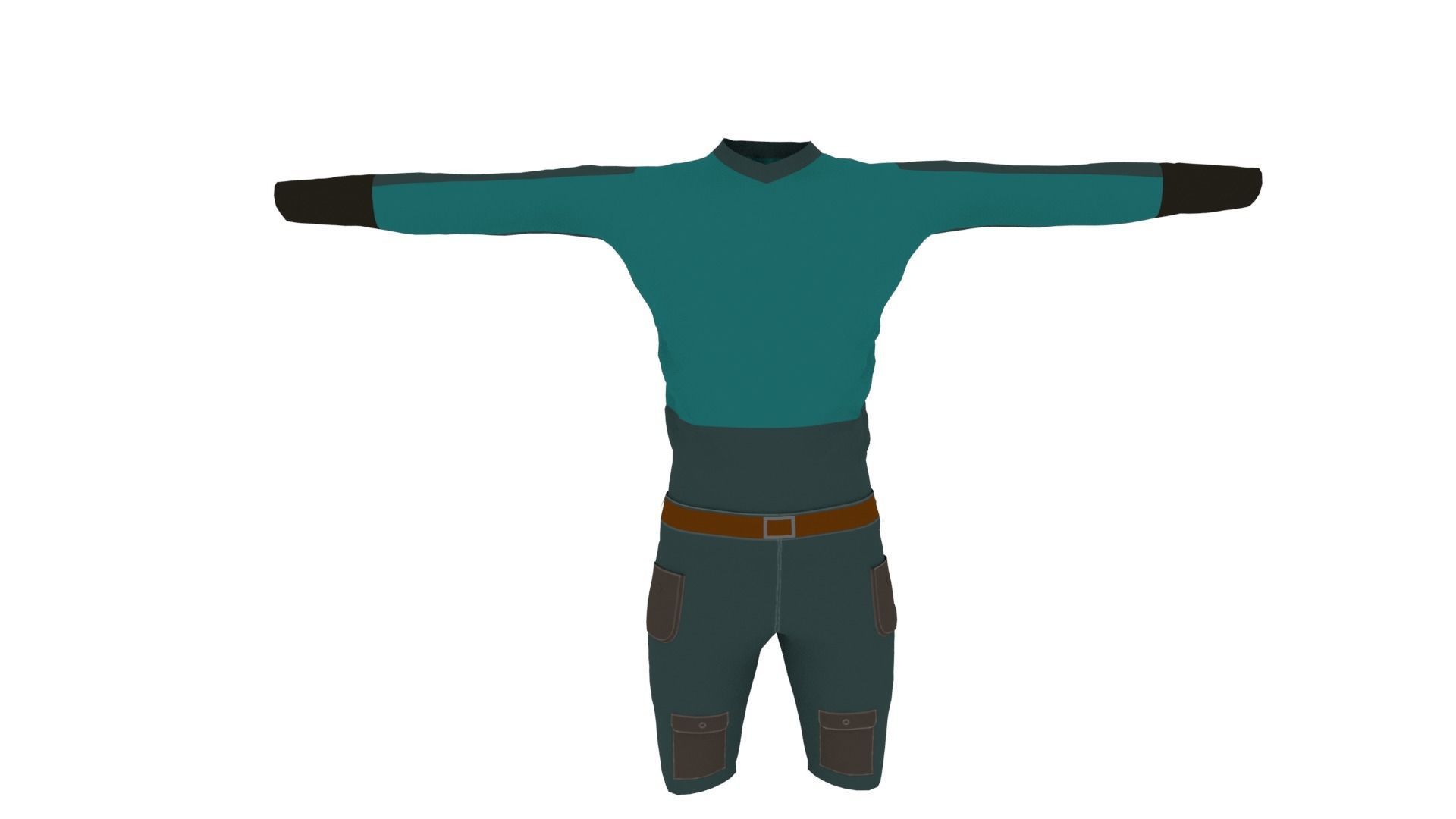 Man Clothing Low-poly 3D model_2