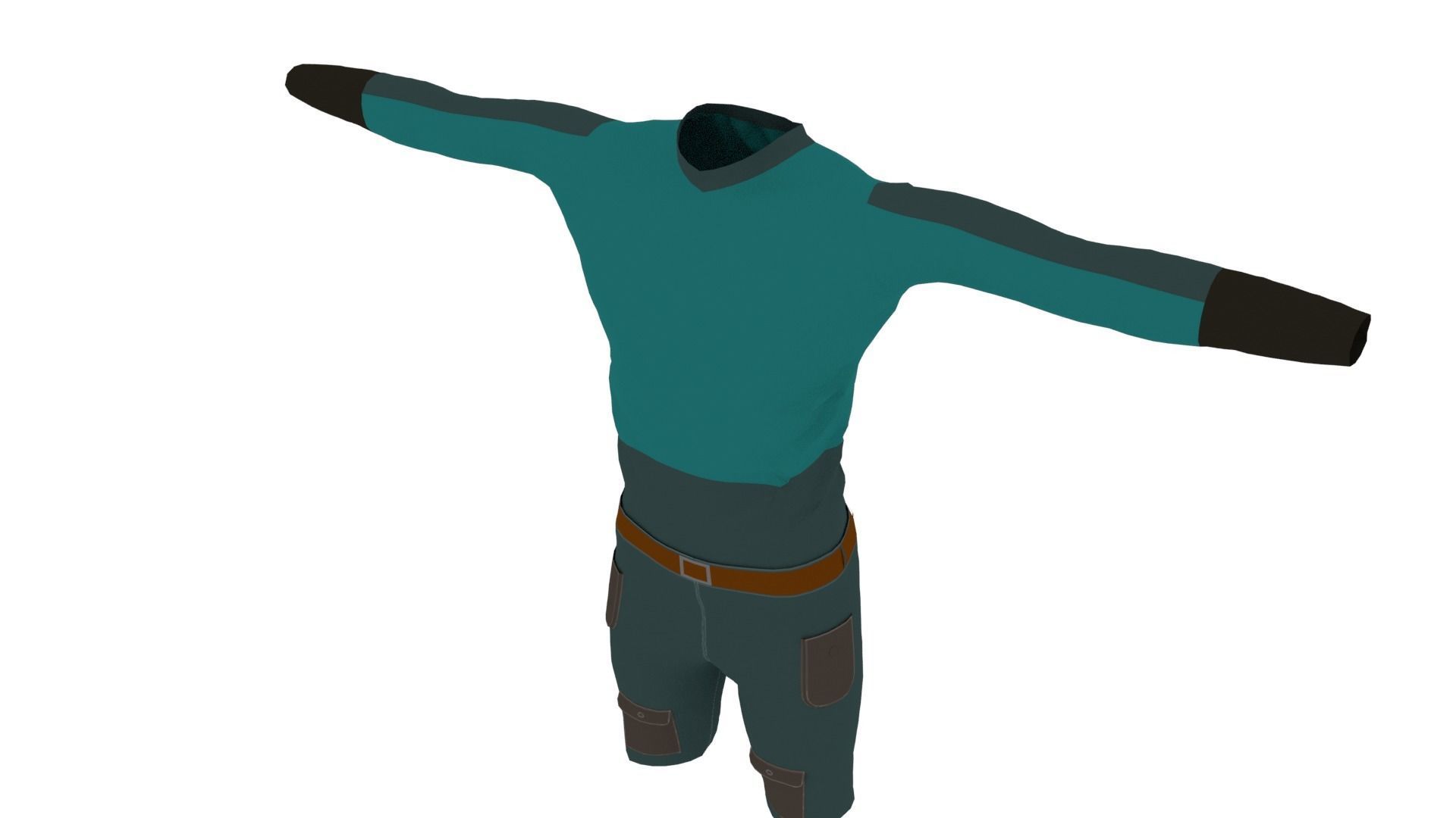 Man Clothing Low-poly 3D model_3