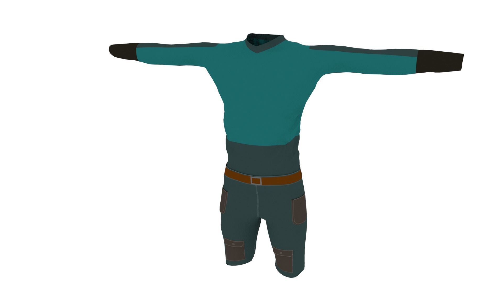 Man Clothing Low-poly 3D model_1