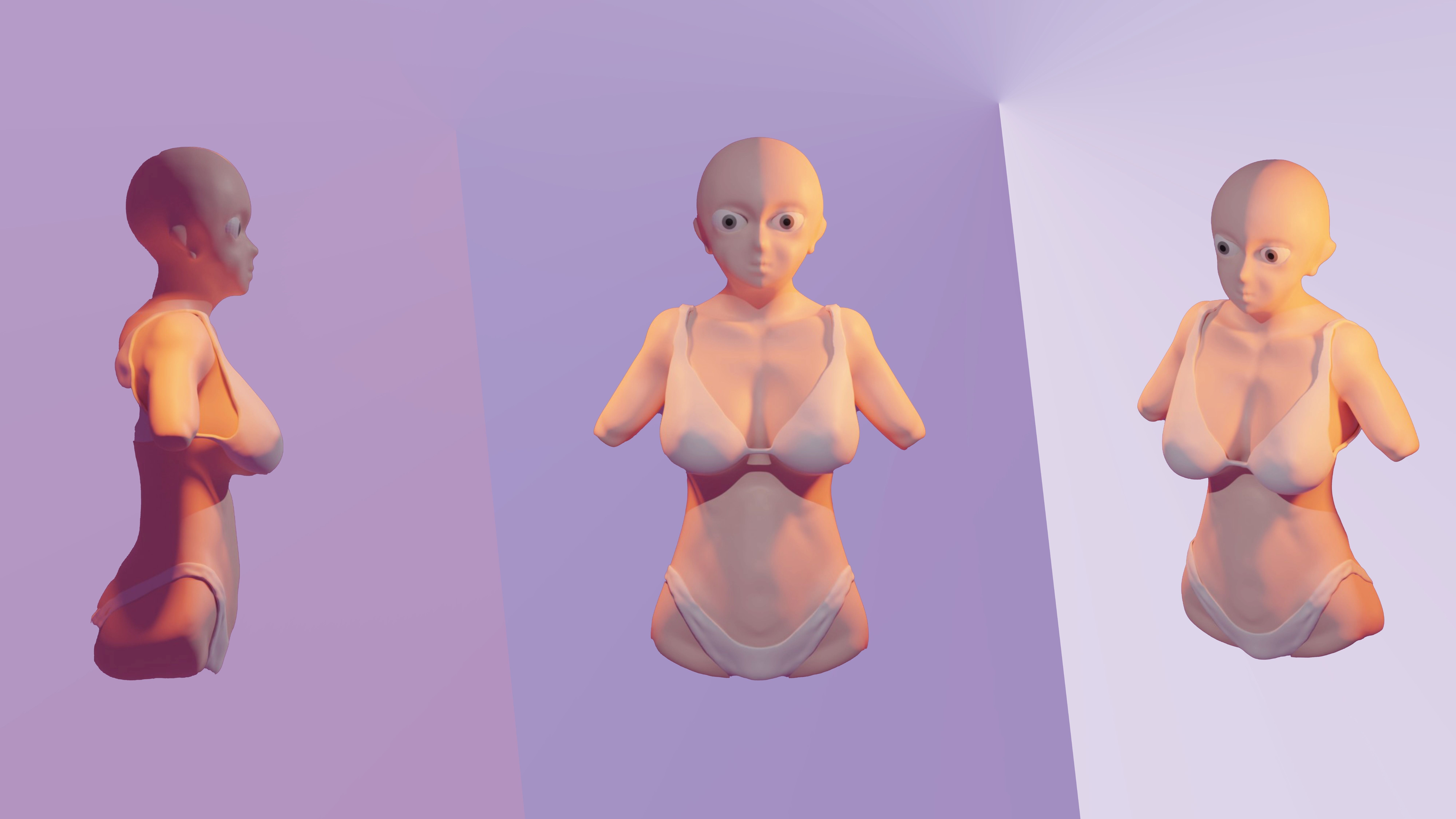 3d anime body sculpting 3D model_2