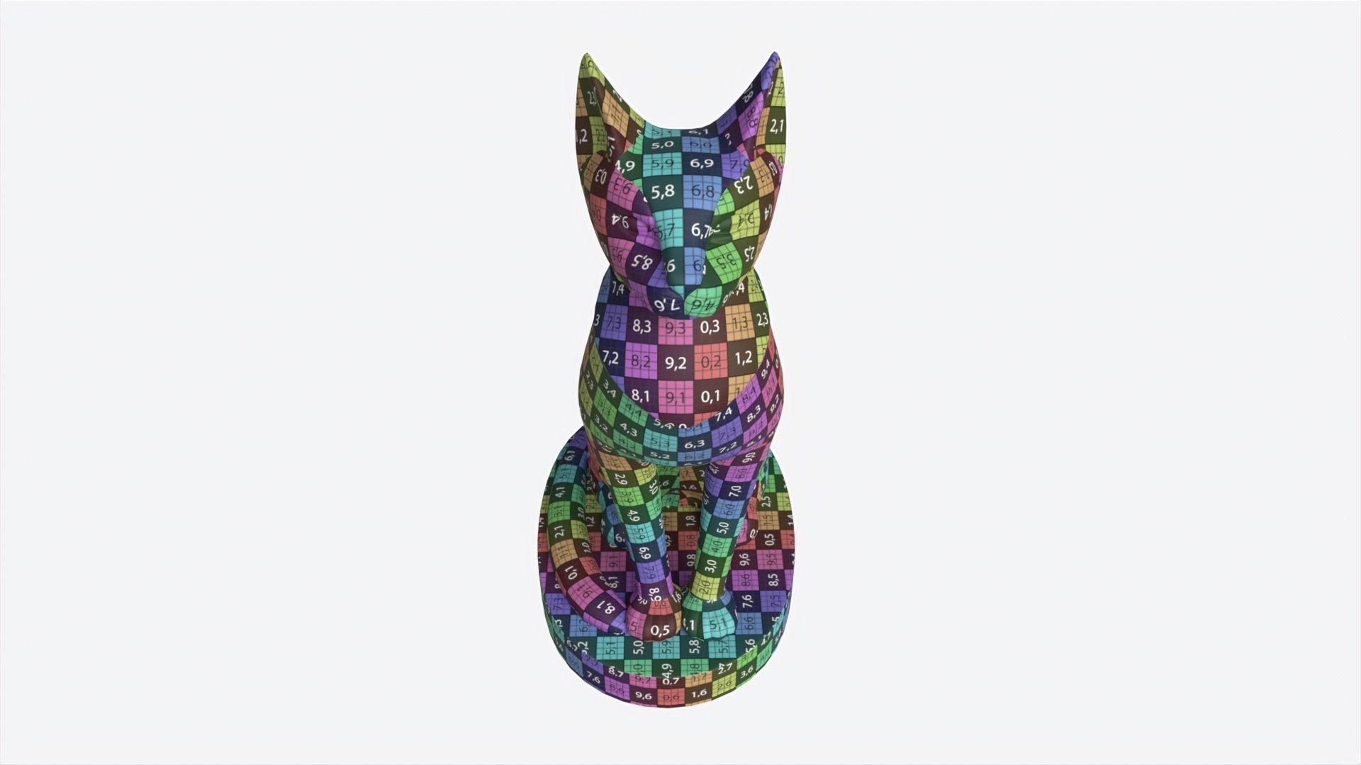 Egyptian Cat Statuette Patinated 3D model_8