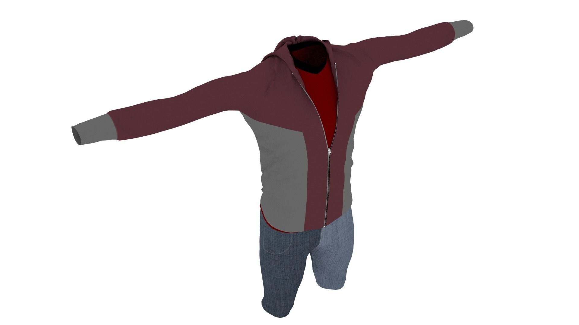 Clothes Low-poly 3D model_4
