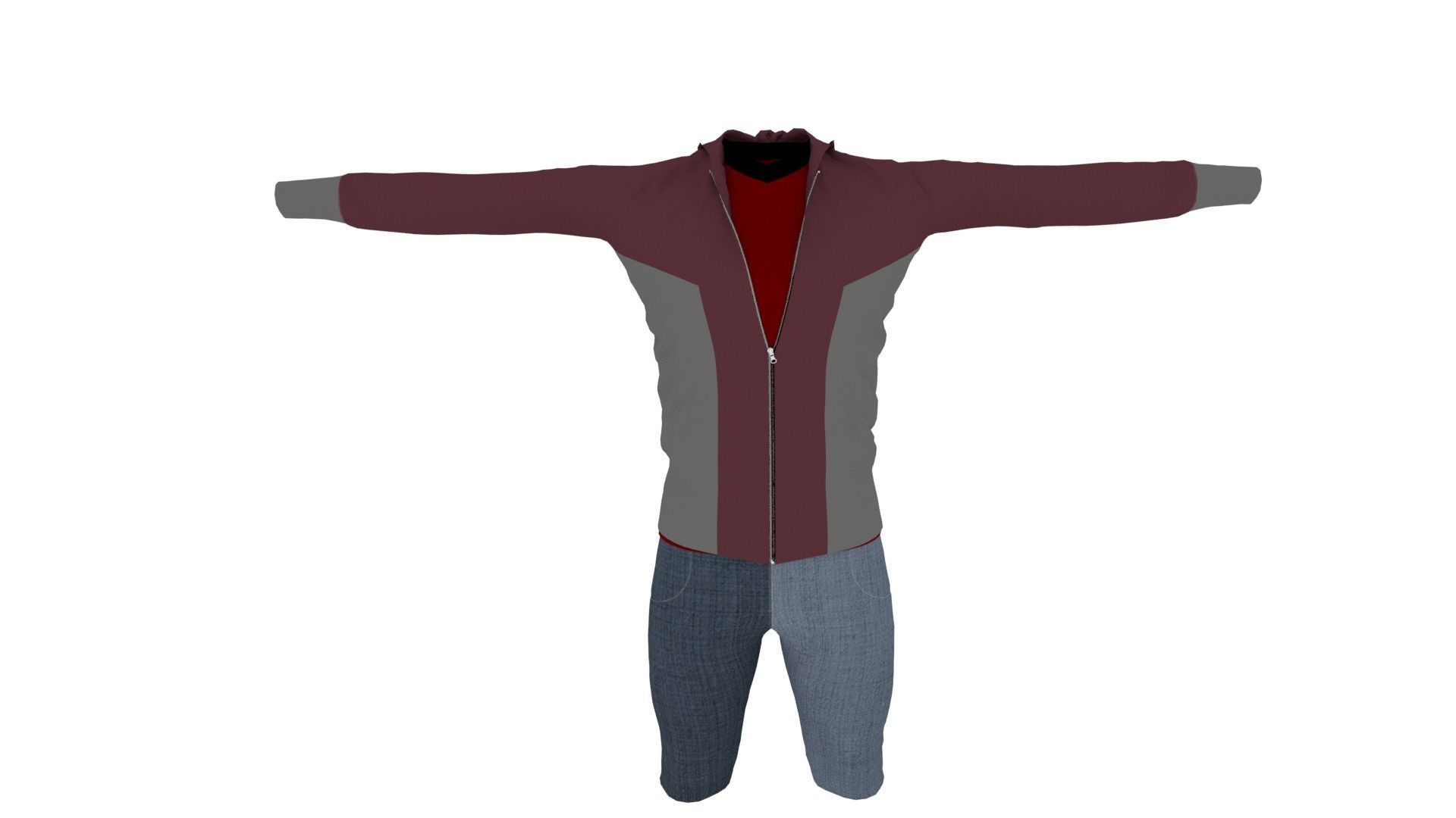 Clothes Low-poly 3D model_2
