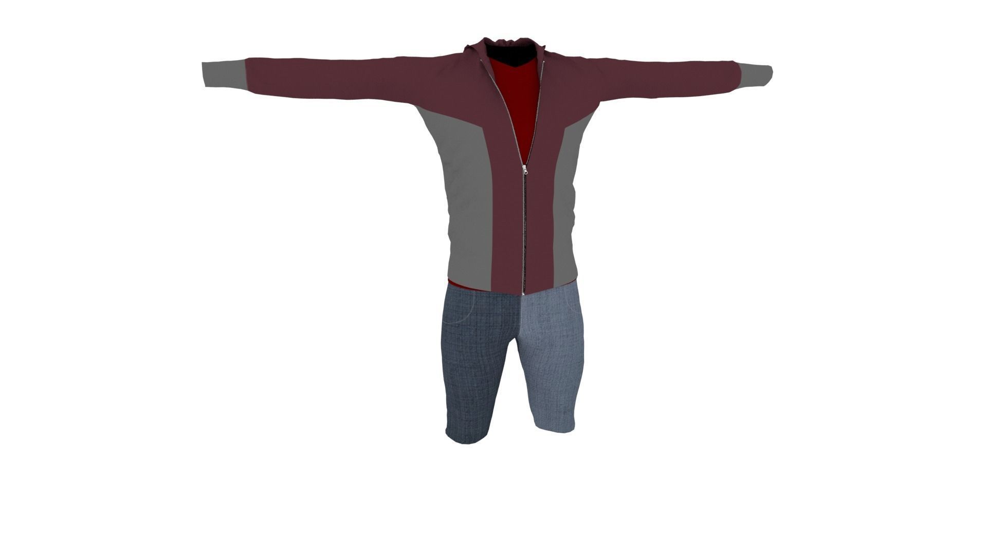 Clothes Low-poly 3D model_1