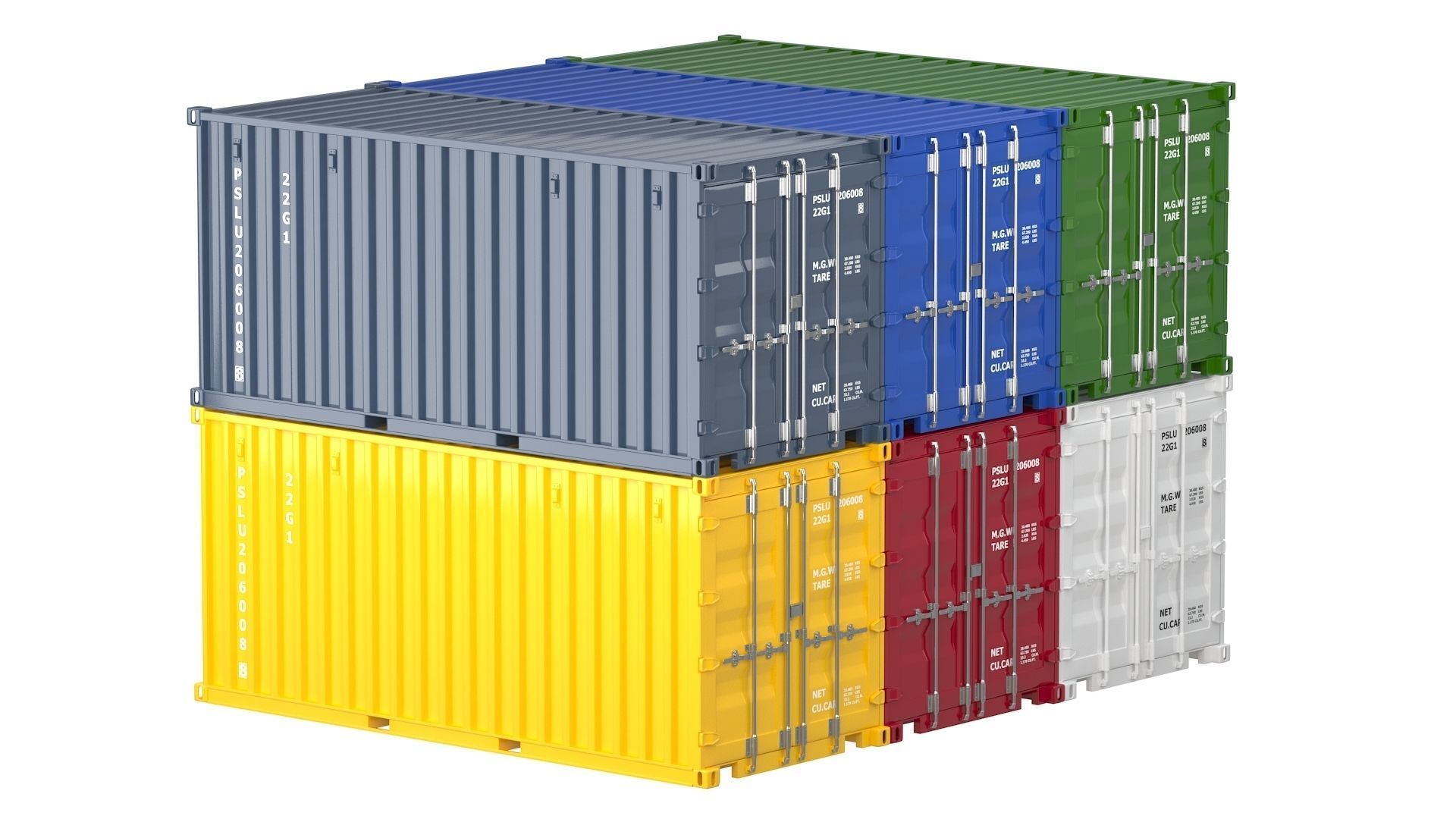 20 ft Container Collection 3D model_1