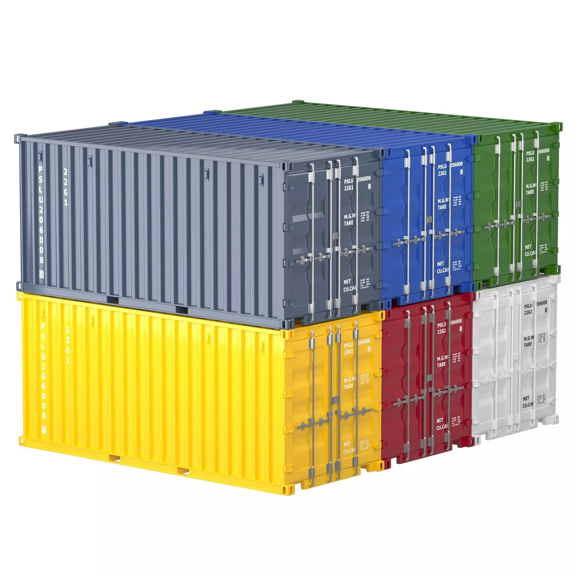 20 ft Container Collection 3D model_0
