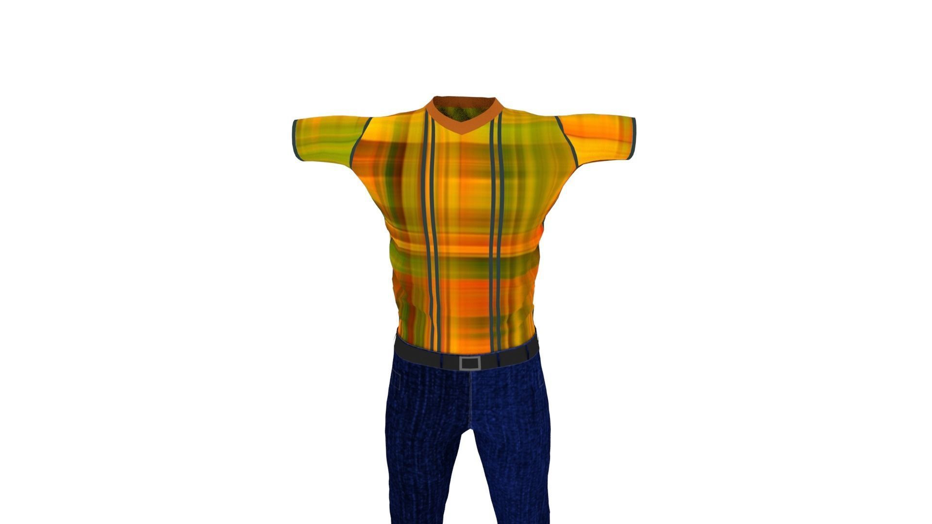 Clothes Low-poly 3D model_5