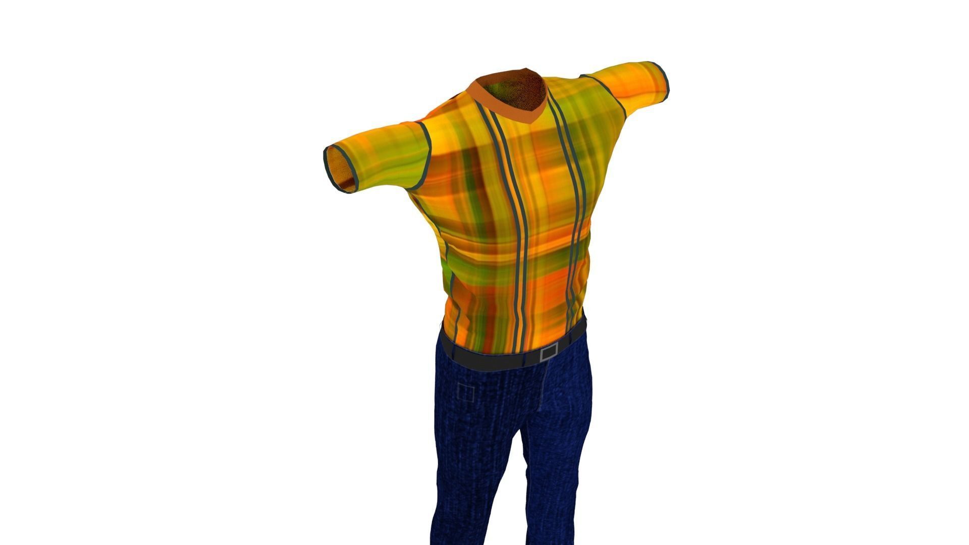 Clothes Low-poly 3D model_4