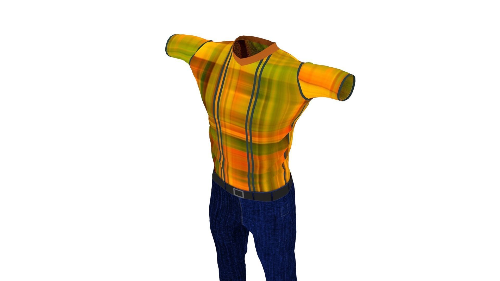 Clothes Low-poly 3D model_3