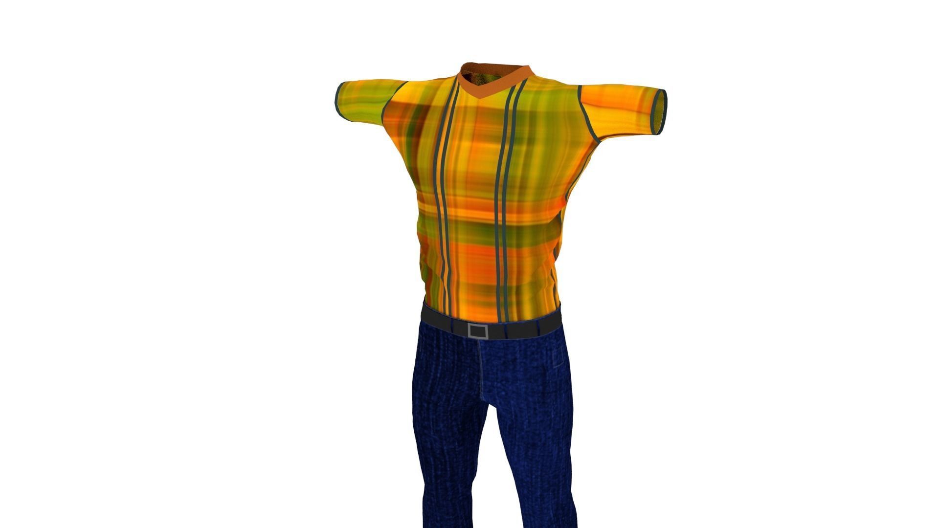 Clothes Low-poly 3D model_1