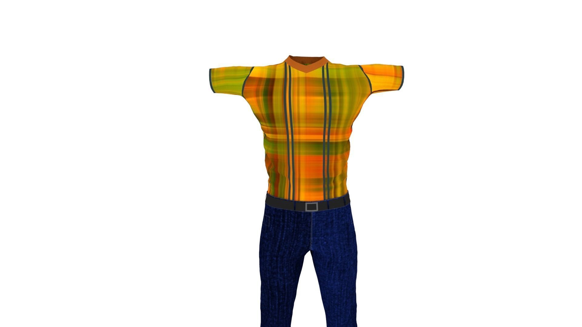 Clothes Low-poly 3D model_2