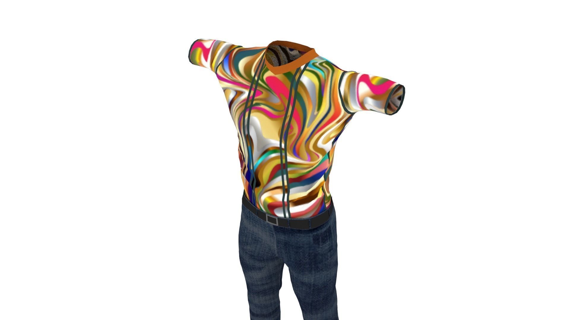 Clothes Low-poly 3D model_3