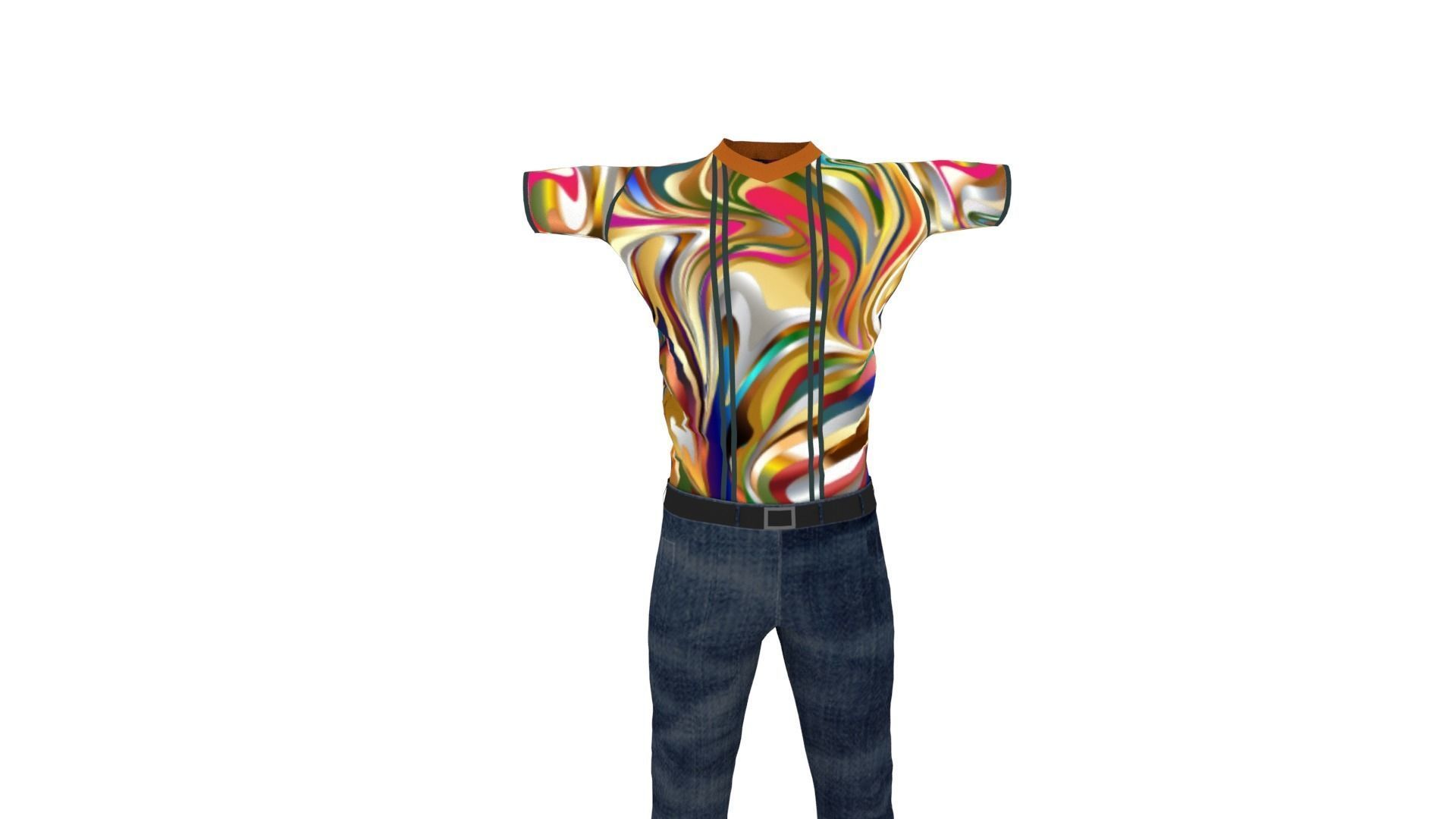 Clothes Low-poly 3D model_2