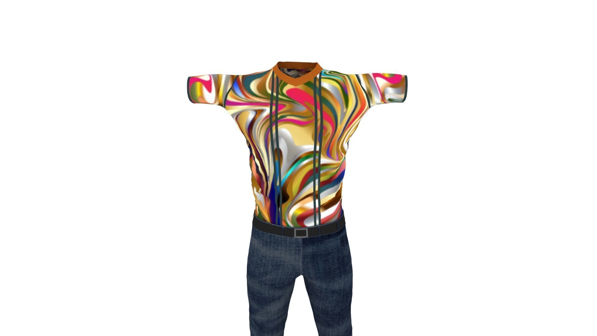 Clothes Low-poly 3D model_5