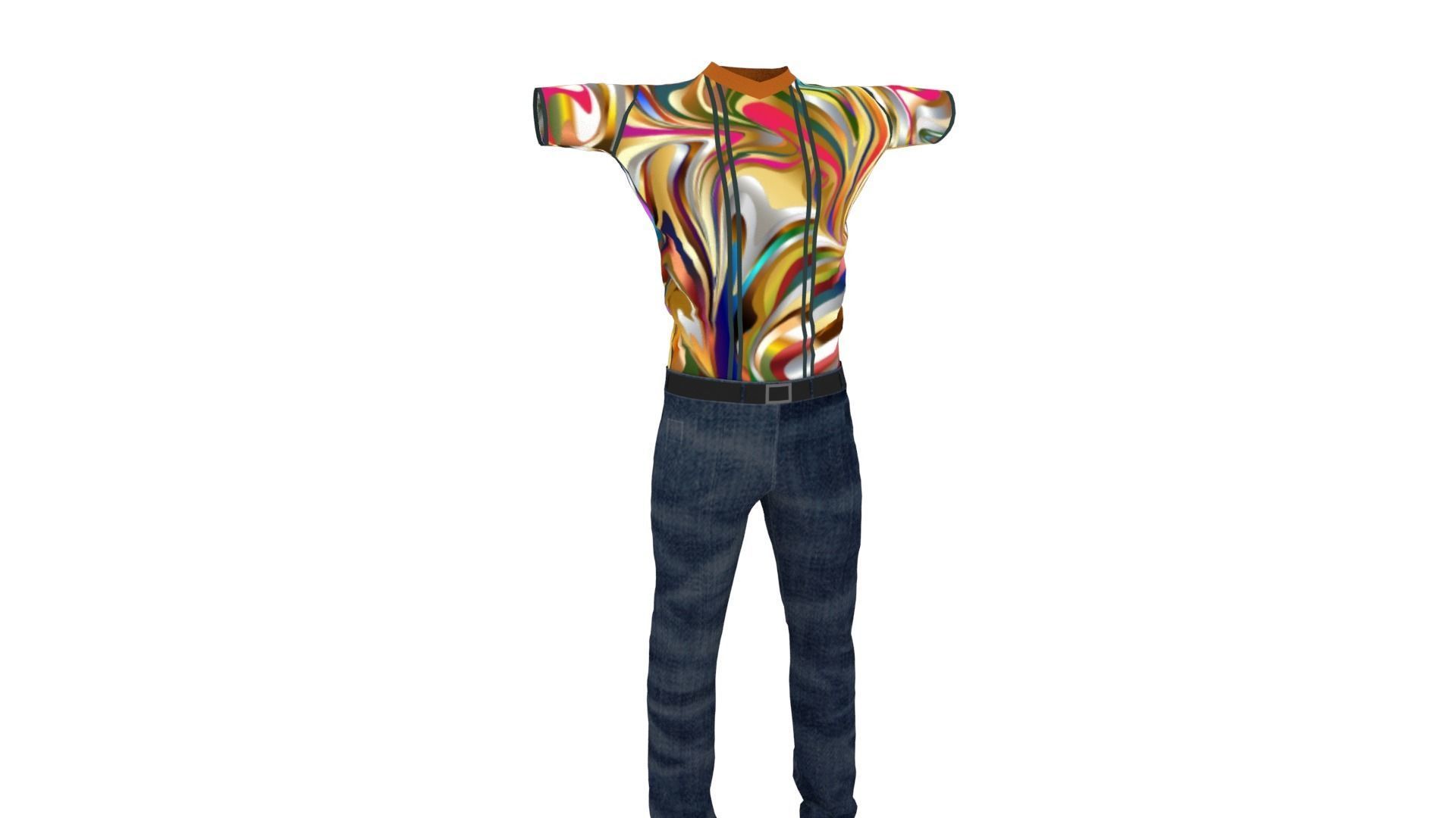Clothes Low-poly 3D model_1
