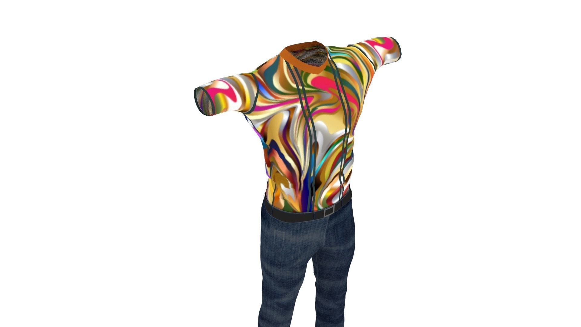 Clothes Low-poly 3D model_4