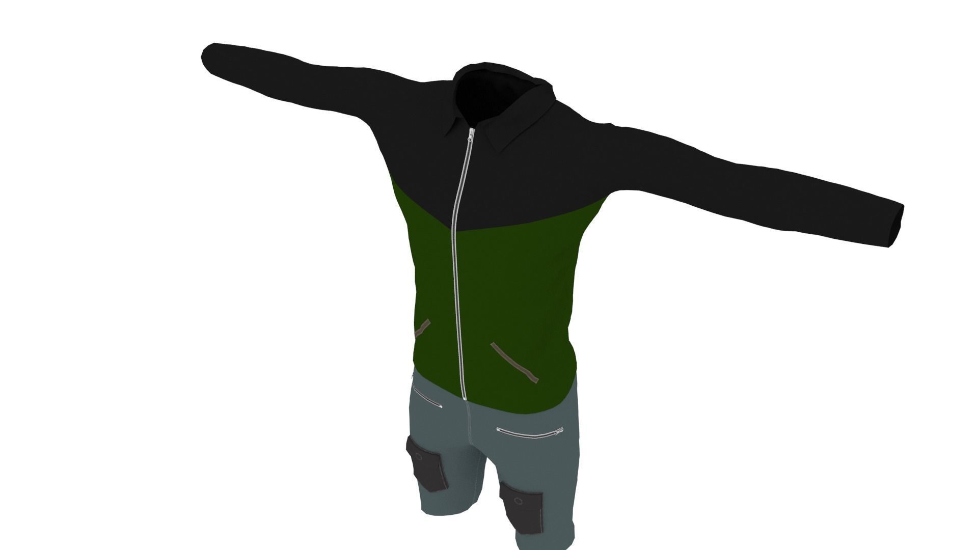 Male Clothes Low-poly 3D model_3