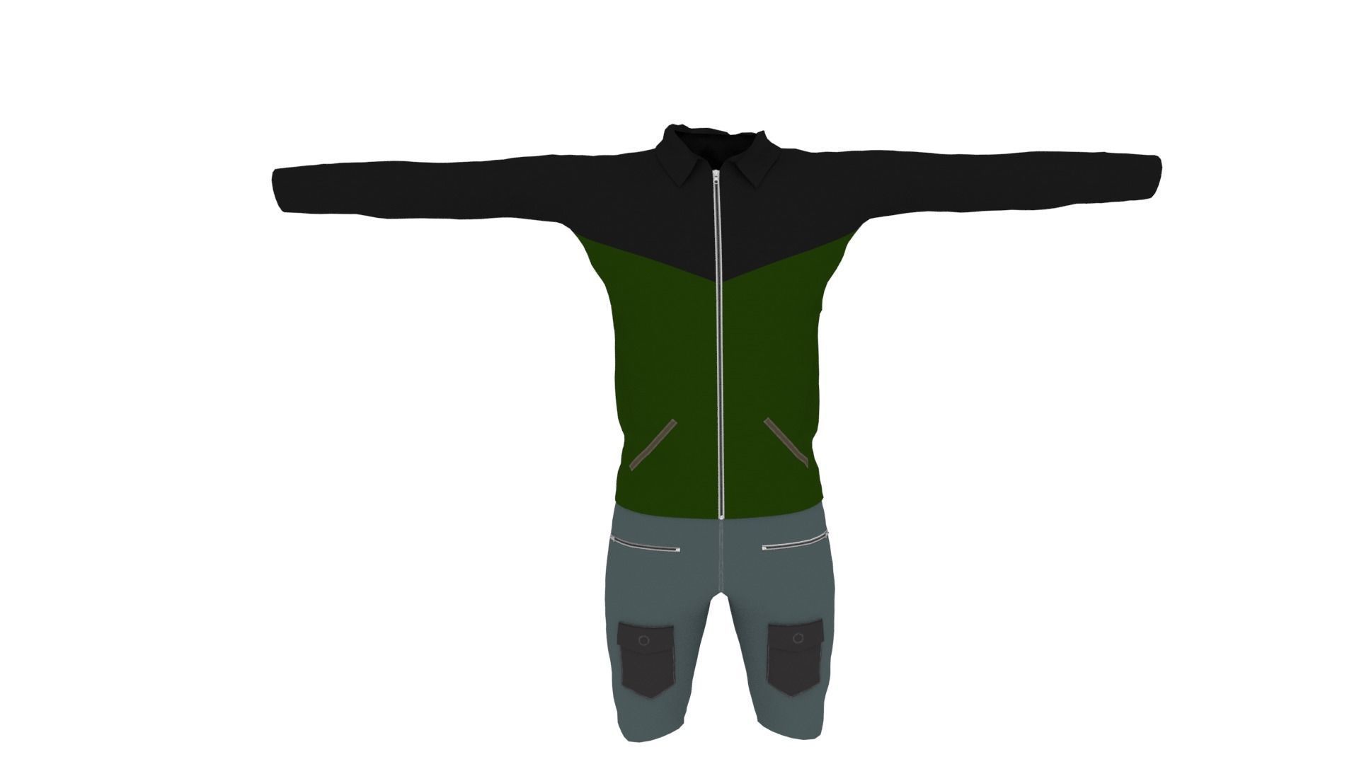 Male Clothes Low-poly 3D model_2