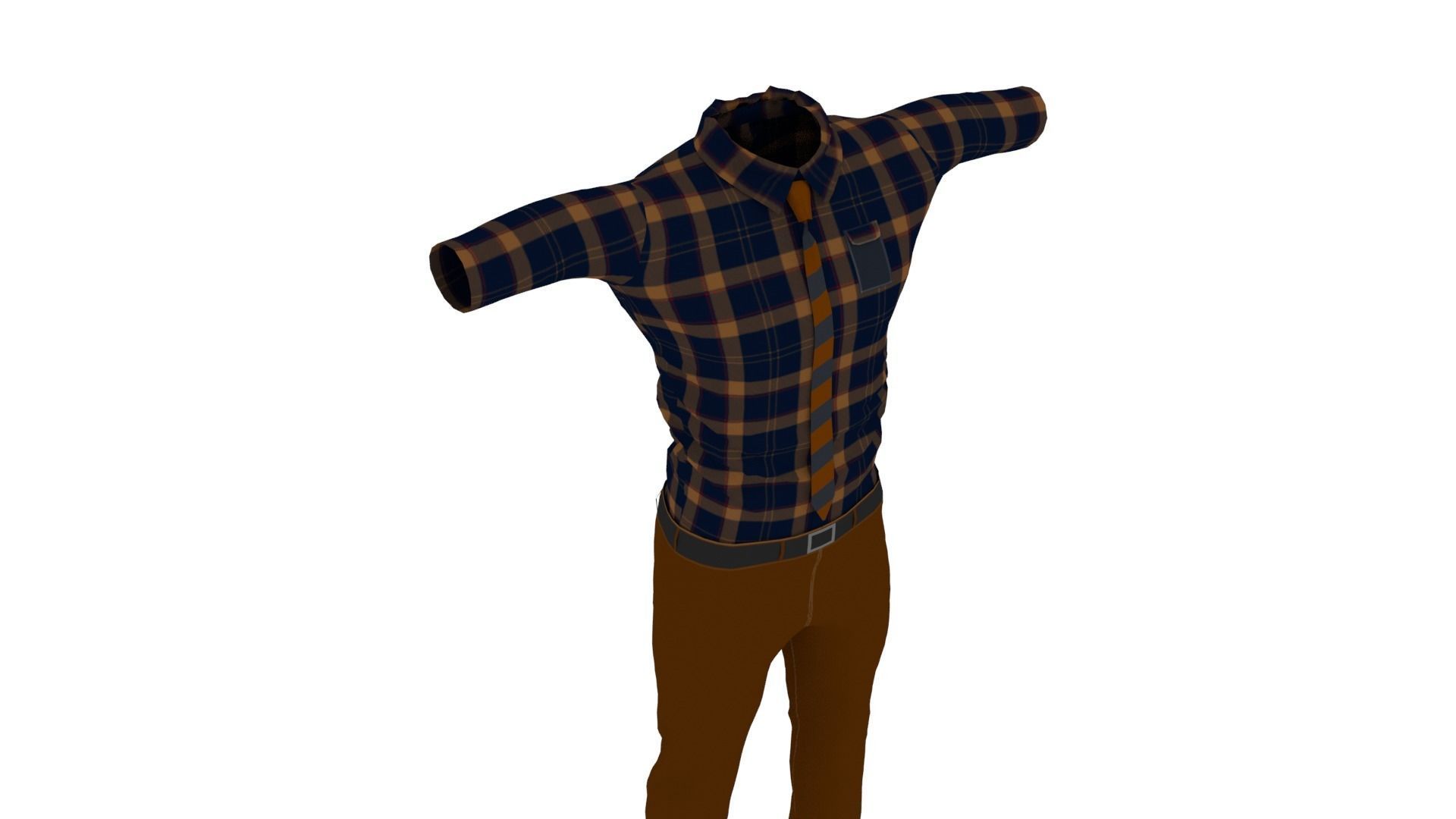 Male Clothes Low-poly 3D model_4