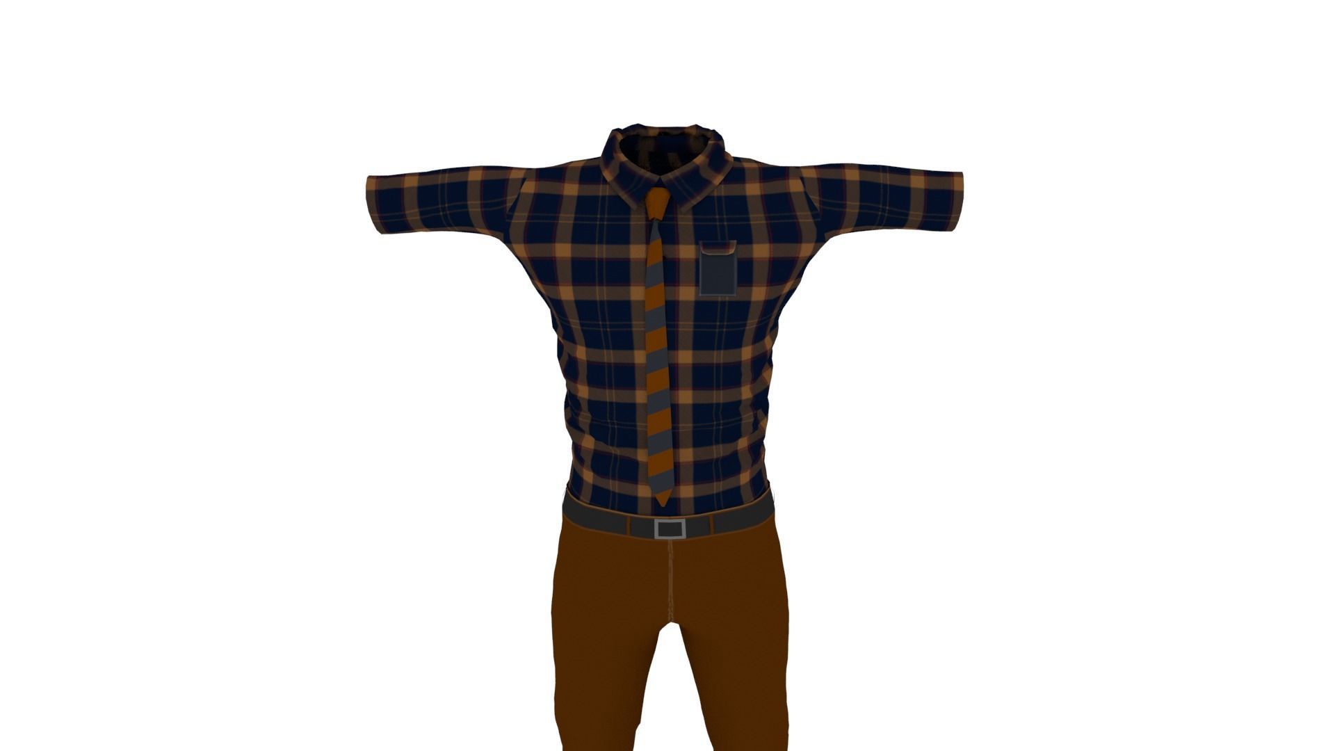 Male Clothes Low-poly 3D model_5