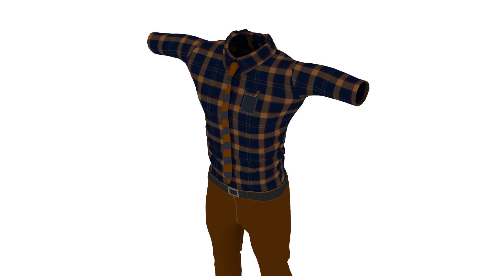 Male Clothes Low-poly 3D model_3