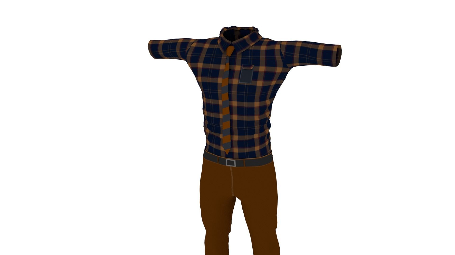 Male Clothes Low-poly 3D model_1
