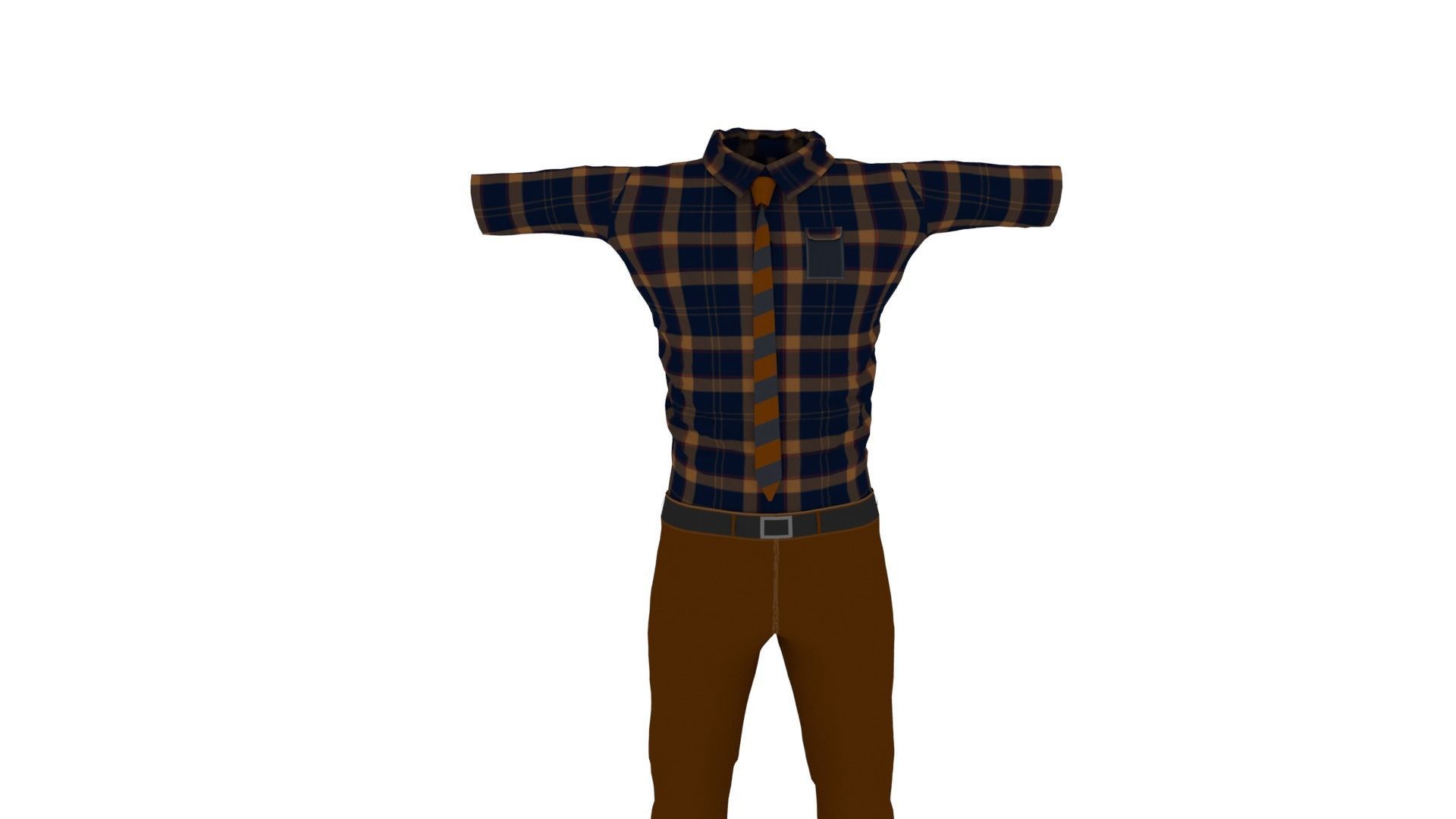 Male Clothes Low-poly 3D model_2