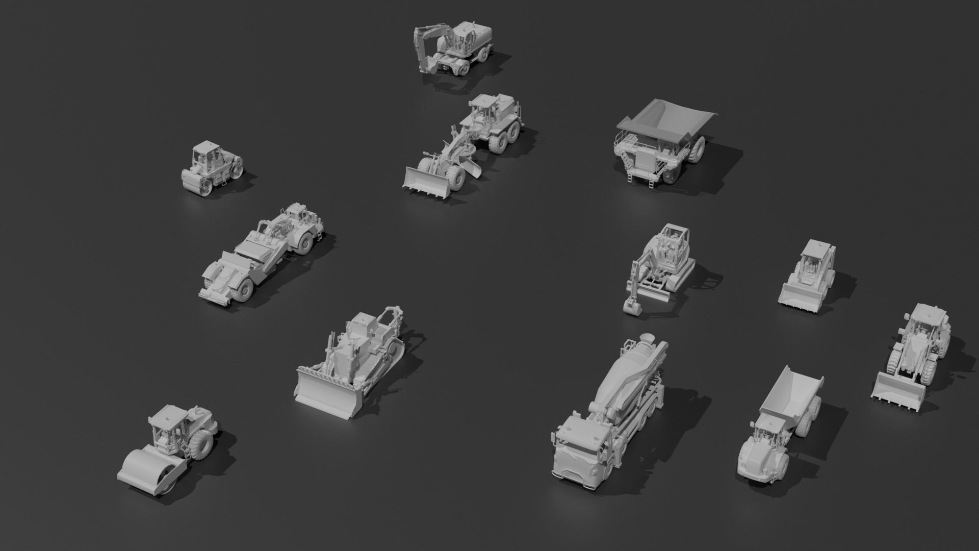Construction Vehicles Pack Low-poly 3D model_6