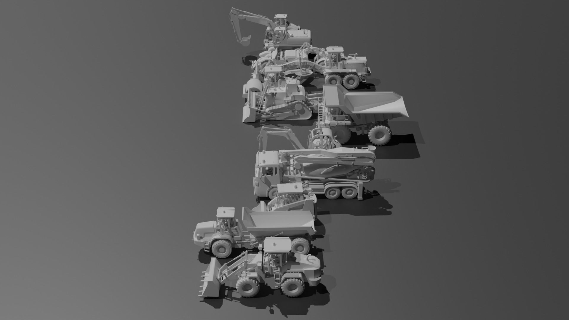 Construction Vehicles Pack Low-poly 3D model_3