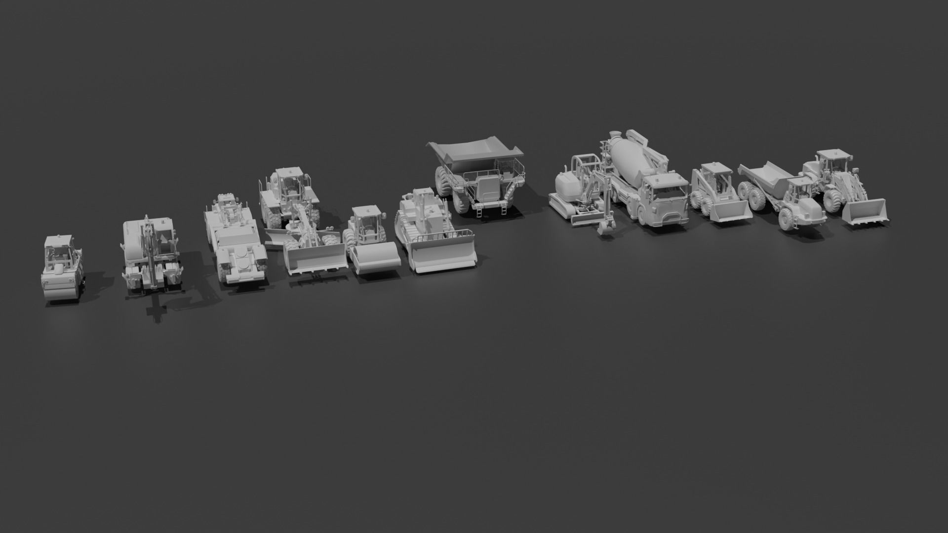 Construction Vehicles Pack Low-poly 3D model_4