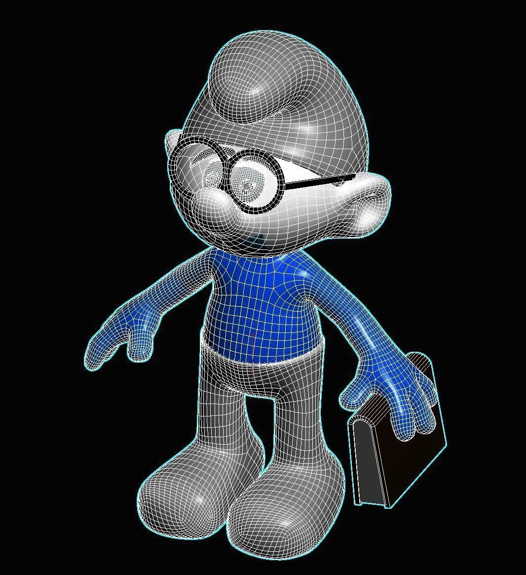 Brainy Smurf Low-poly 3D model_8