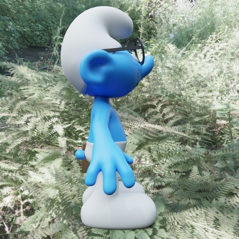 Brainy Smurf Low-poly 3D model_2