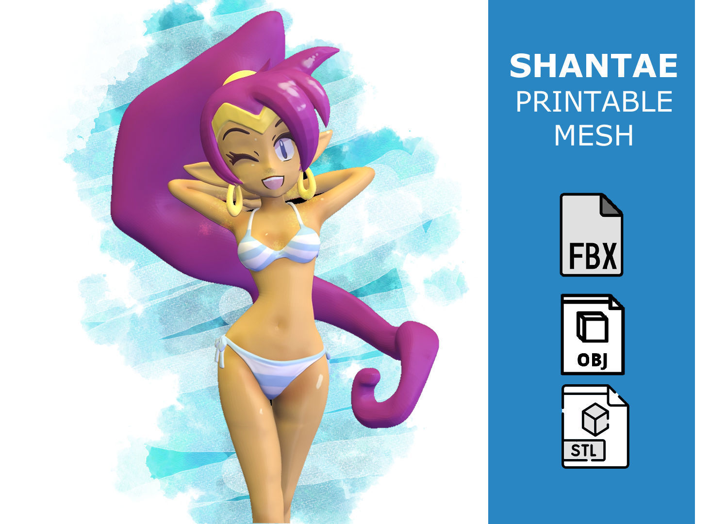 Shantae Bikini 3D print model_3