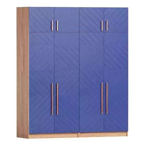Wardrobe Blue In The Hallway With A Pattern Cesaro 3D model