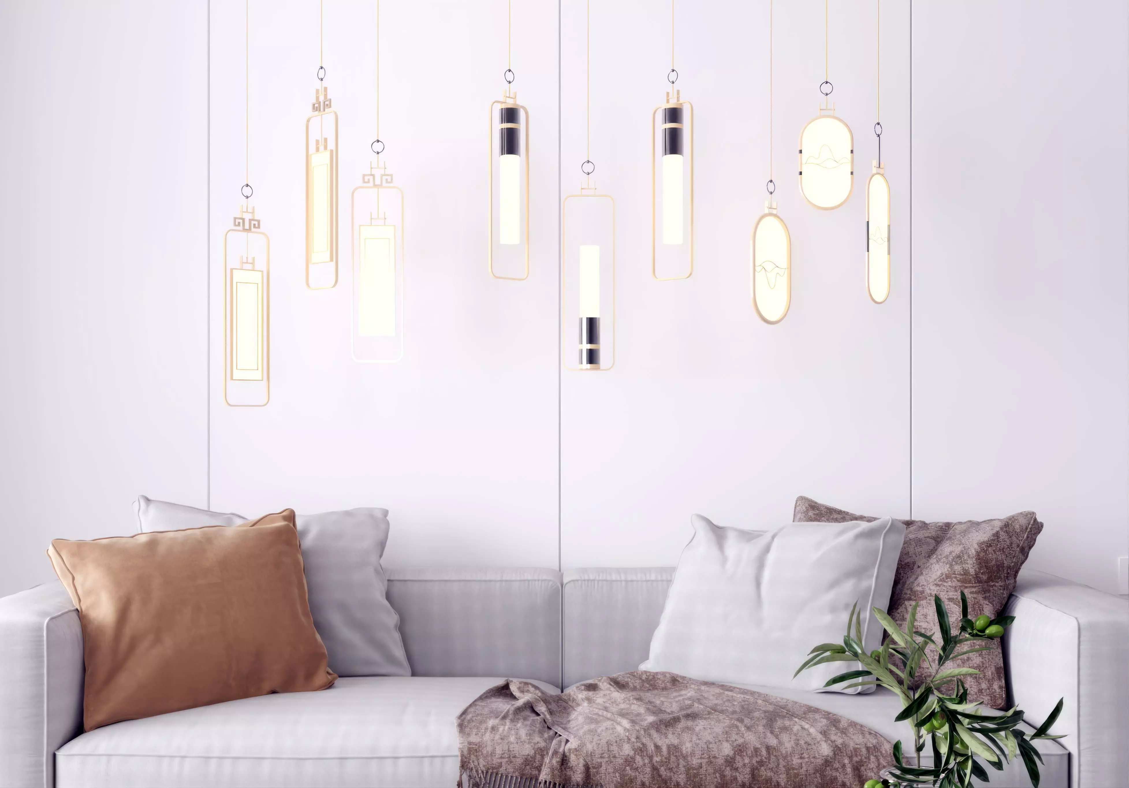 New style Chinese small chandelier 3D model