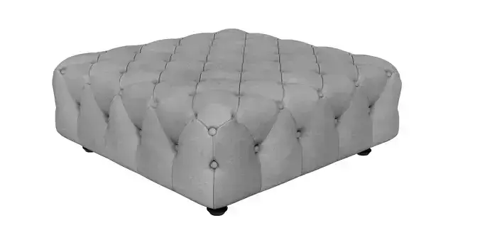 Large Pearl Grey Fabric Ottoman