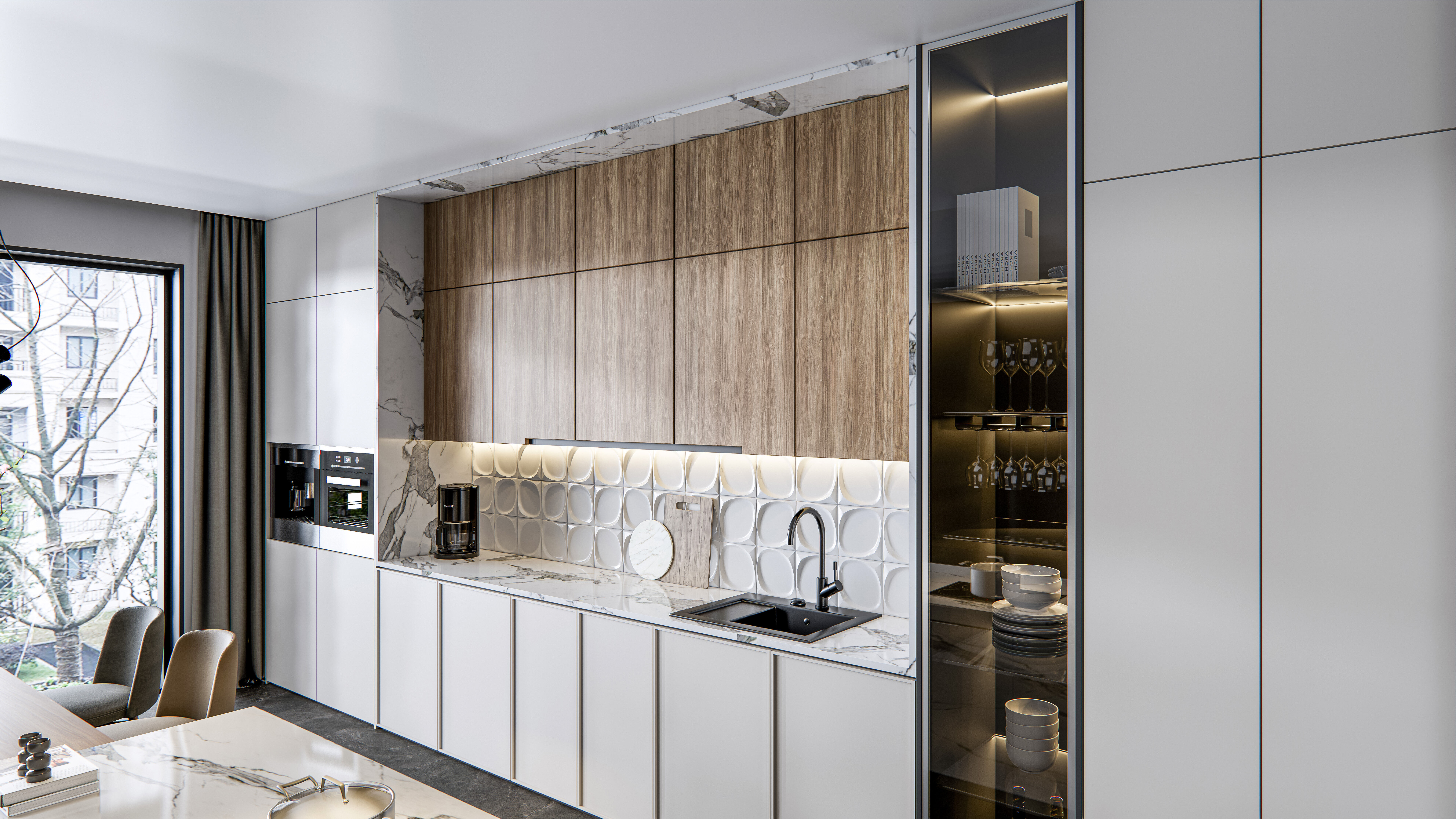 Kitchen Modern interior  0023 3D model_14