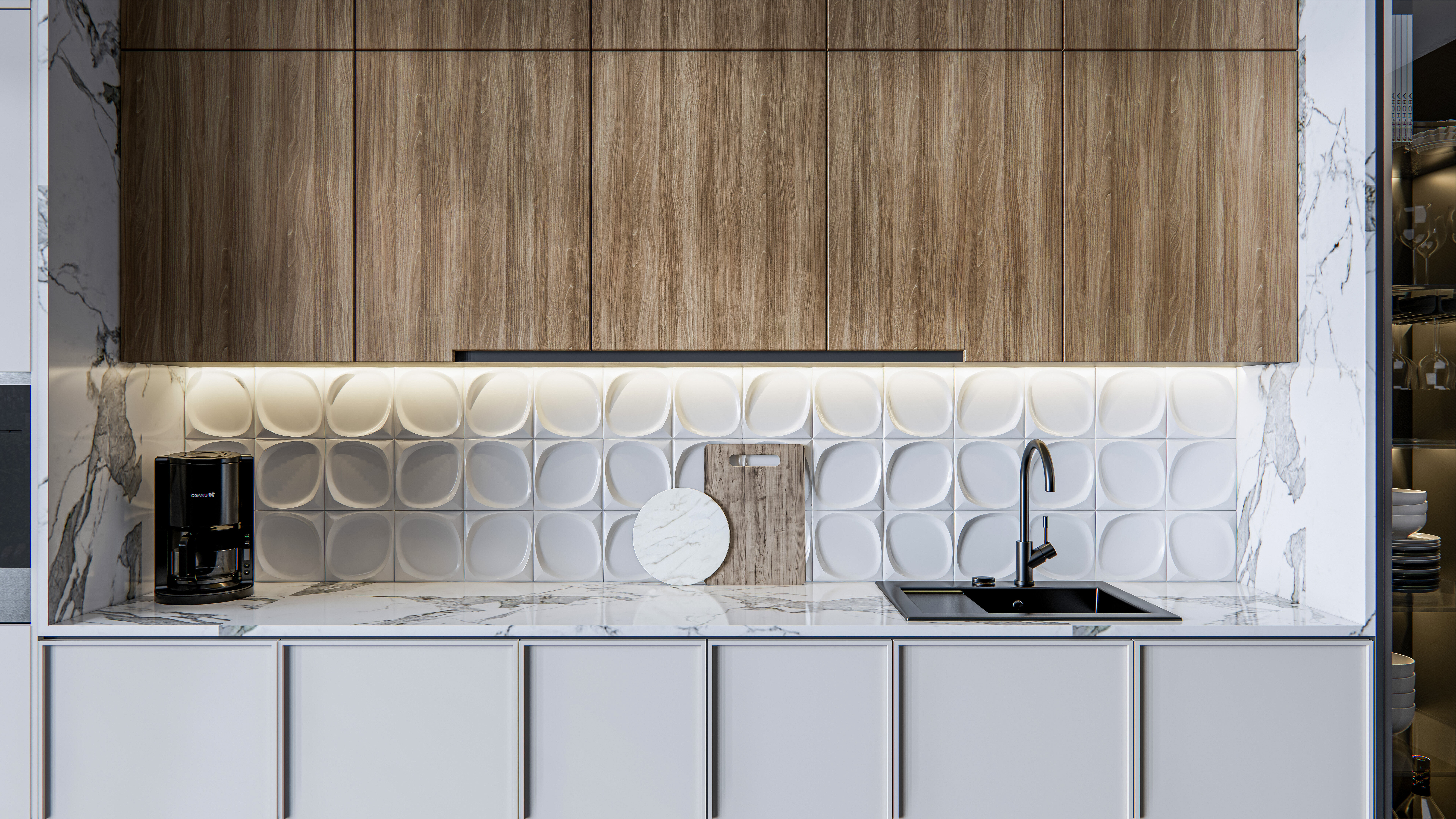 Kitchen Modern interior  0023 3D model_7